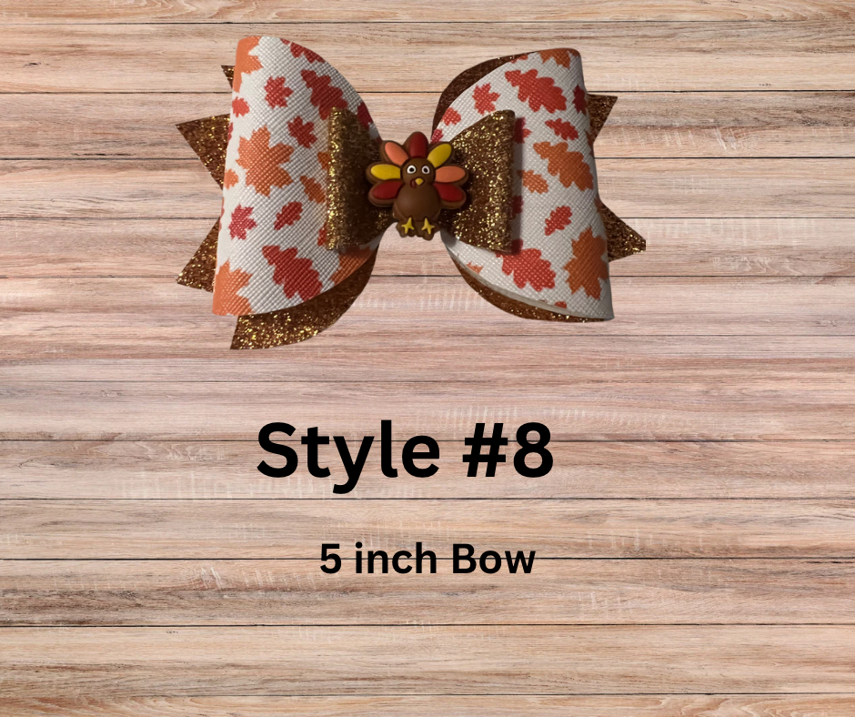 Fall Faux Leather Bows