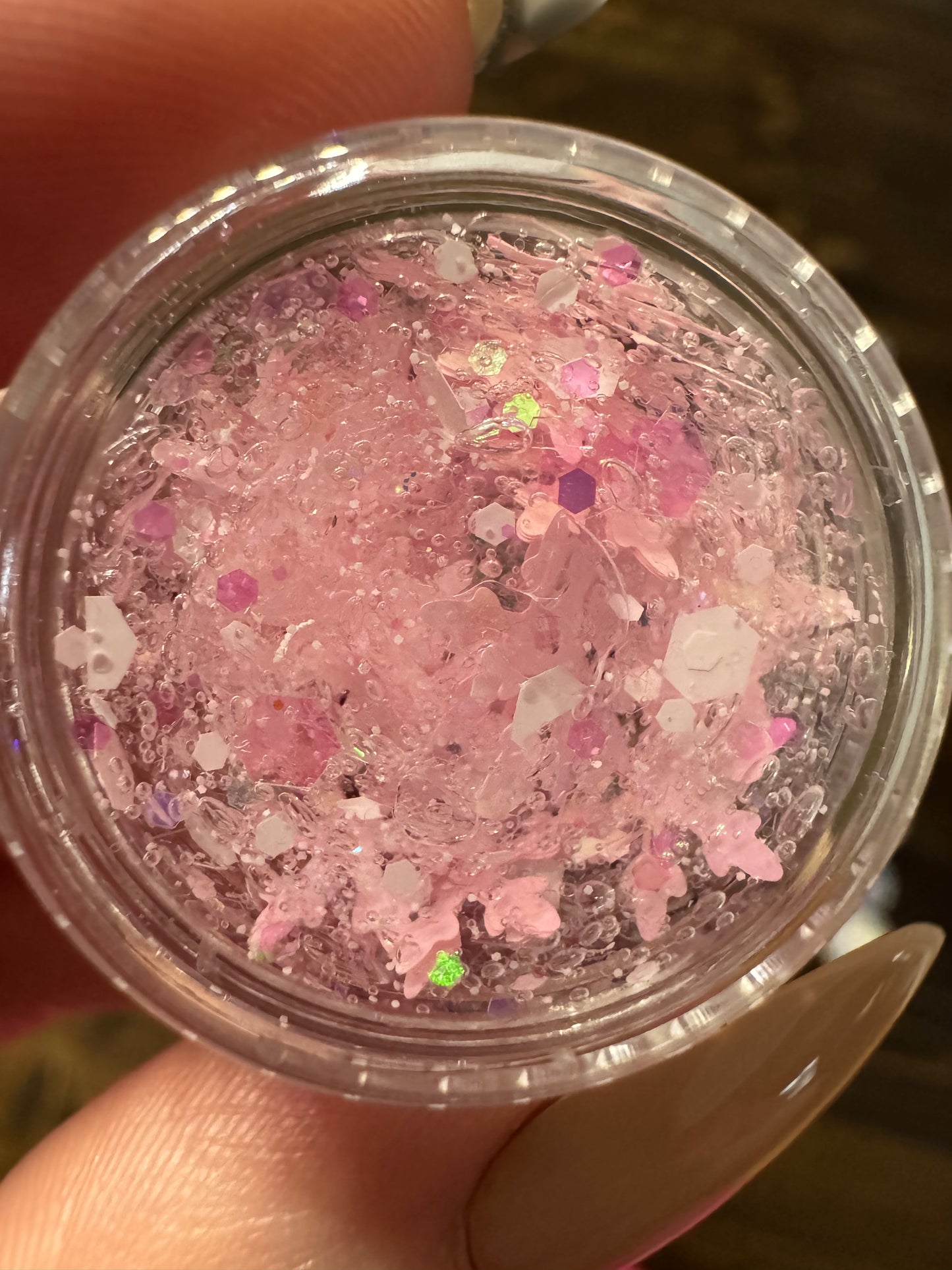 Pink snow angel glitter