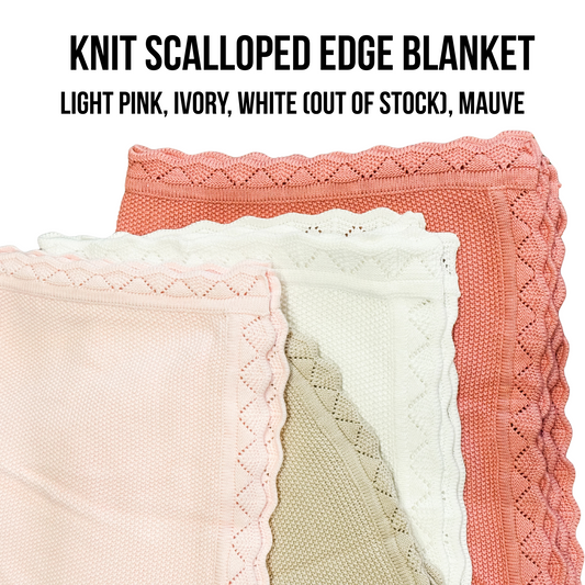 Scalloped Edge Knit Baby Blanket