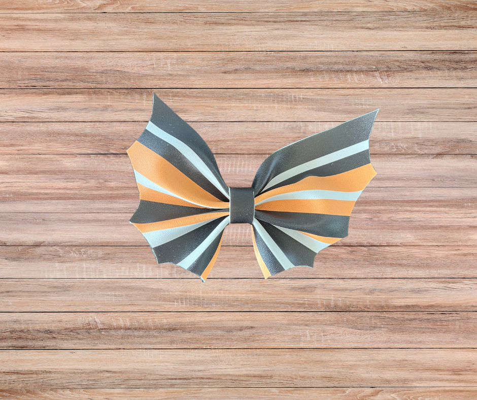 Stripes with Orange Bat Bows