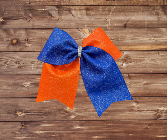 Orange and Blue Cheer Bow