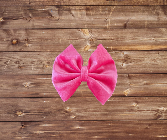 Velvet Hot Pink bow