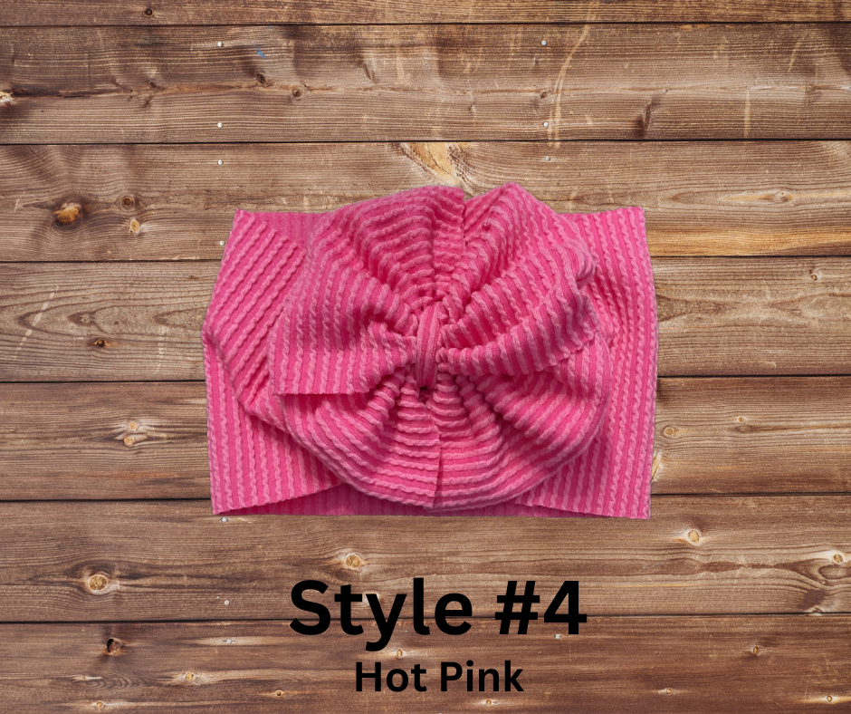 Children’s Ribbed Knit Messy Bow Head Wrap