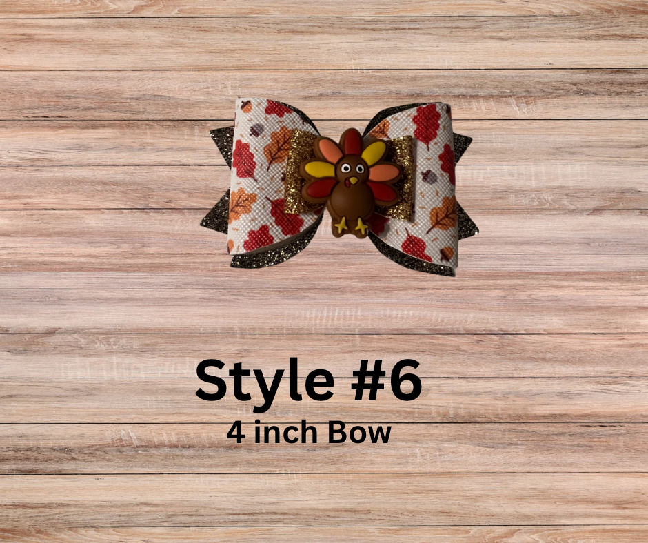 Fall Faux Leather Bows