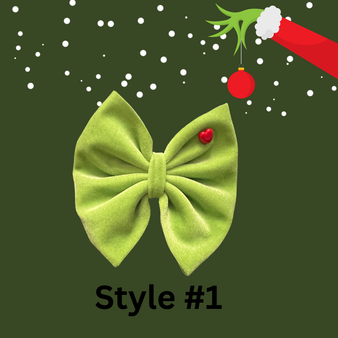 Grinch Velvet Bow