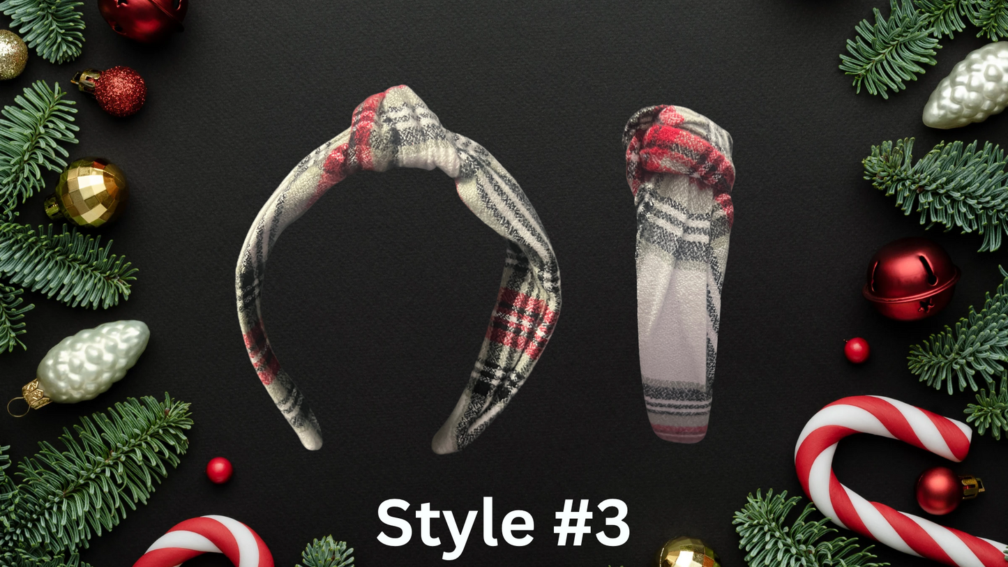 Christmas Plaid fabric Headbands