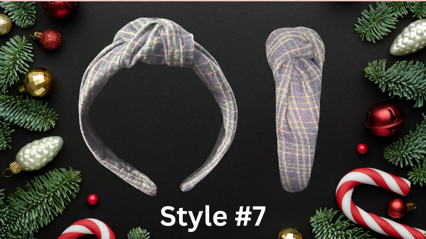 Christmas Plaid fabric Headbands